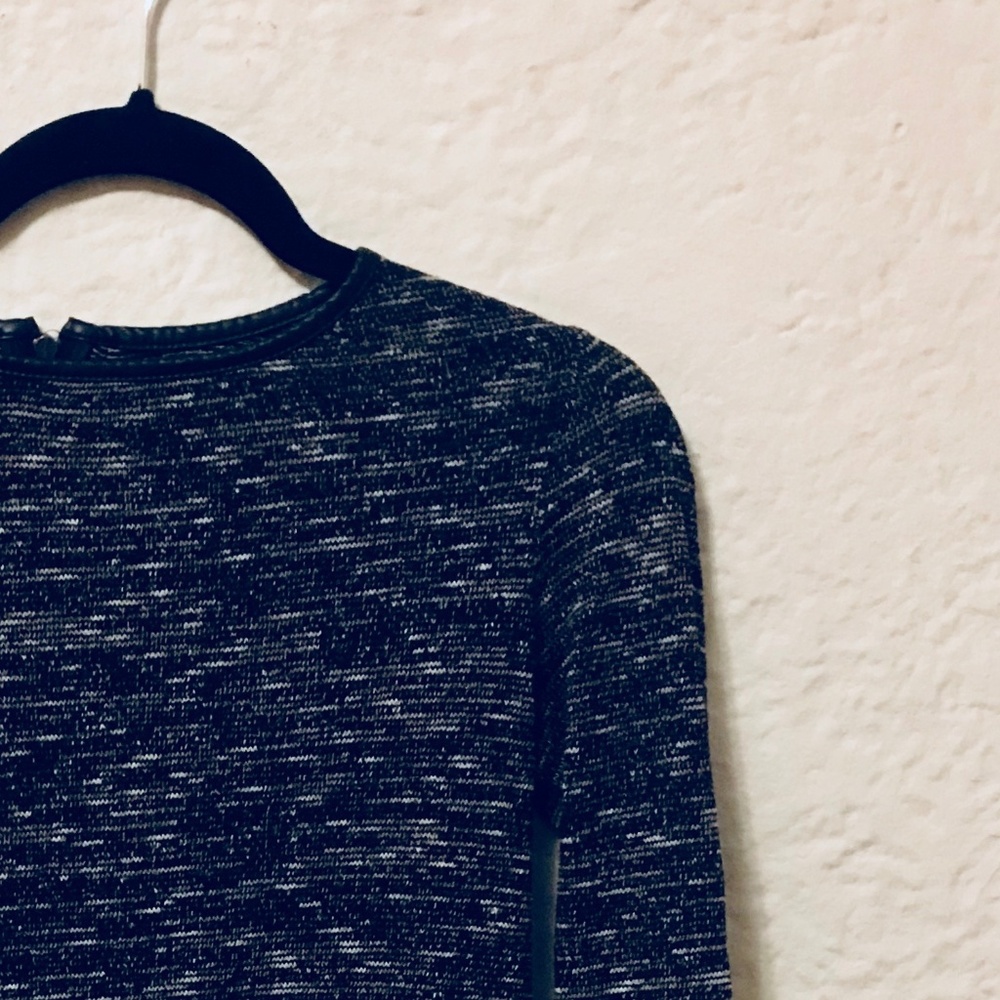 PROMOD Wool Mix Gray/Black Stretch Knit Dress